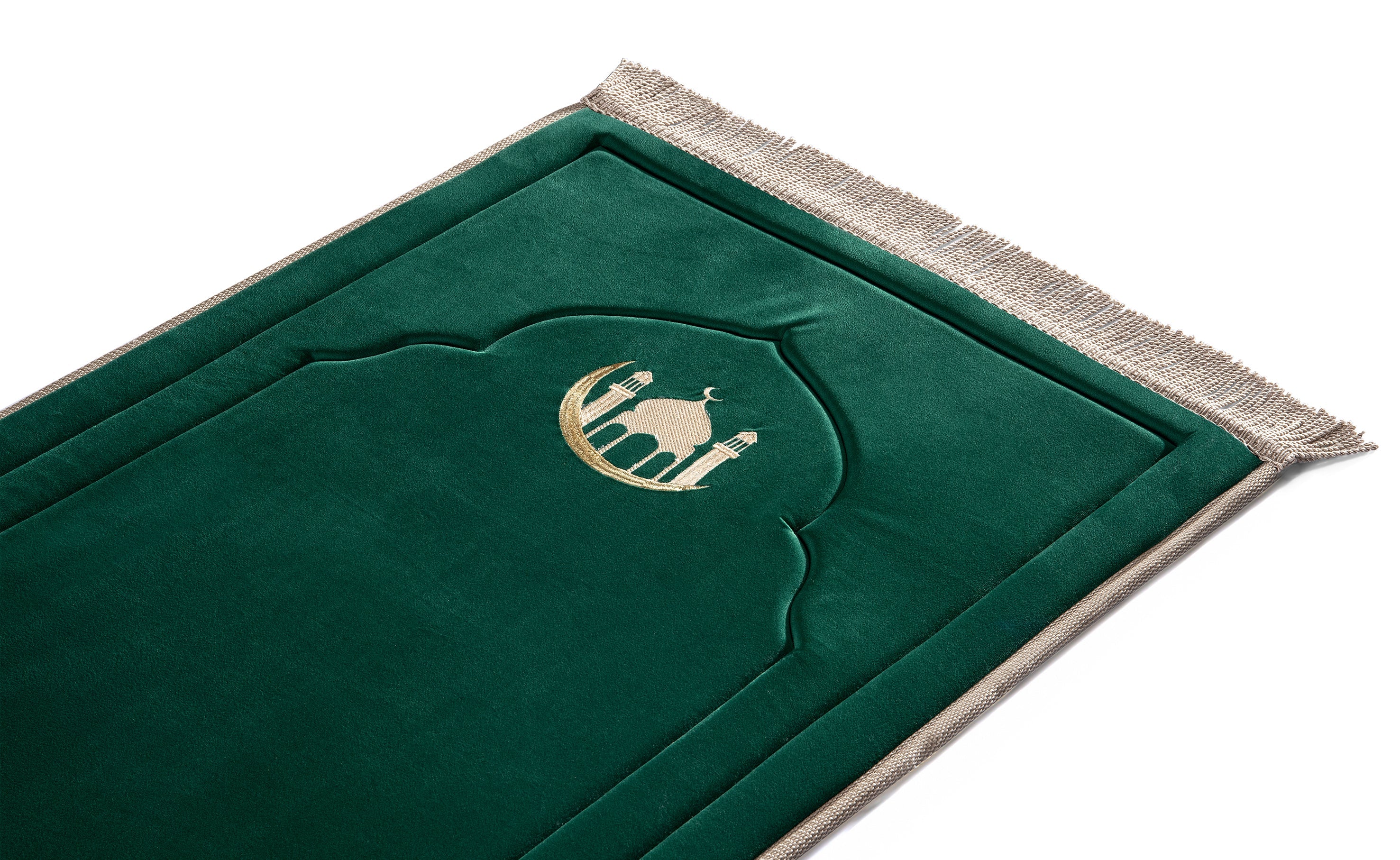 Emerald Green Embroidery Prayer Mat