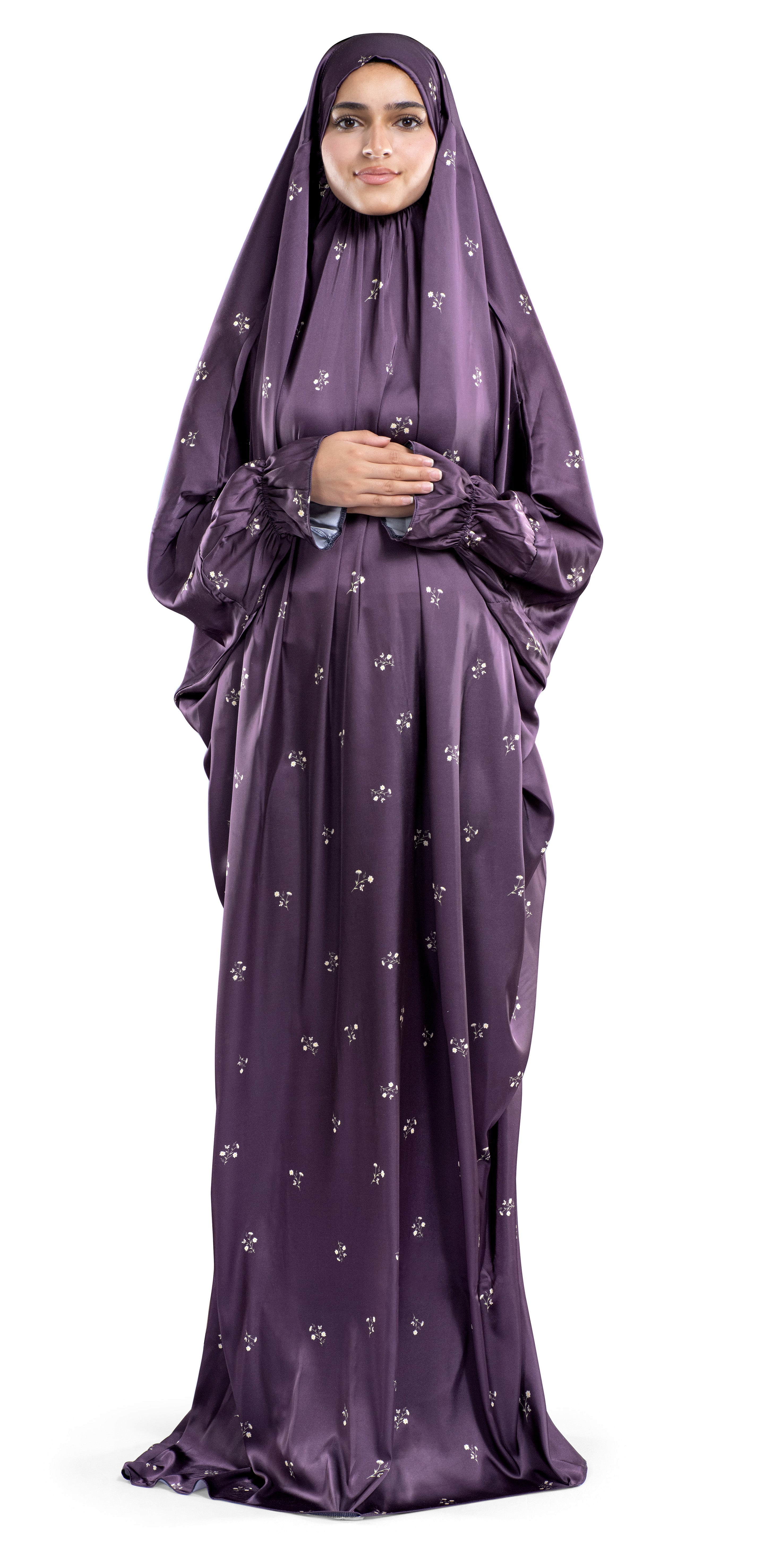 Grape Satin Islamic Prayer Wear