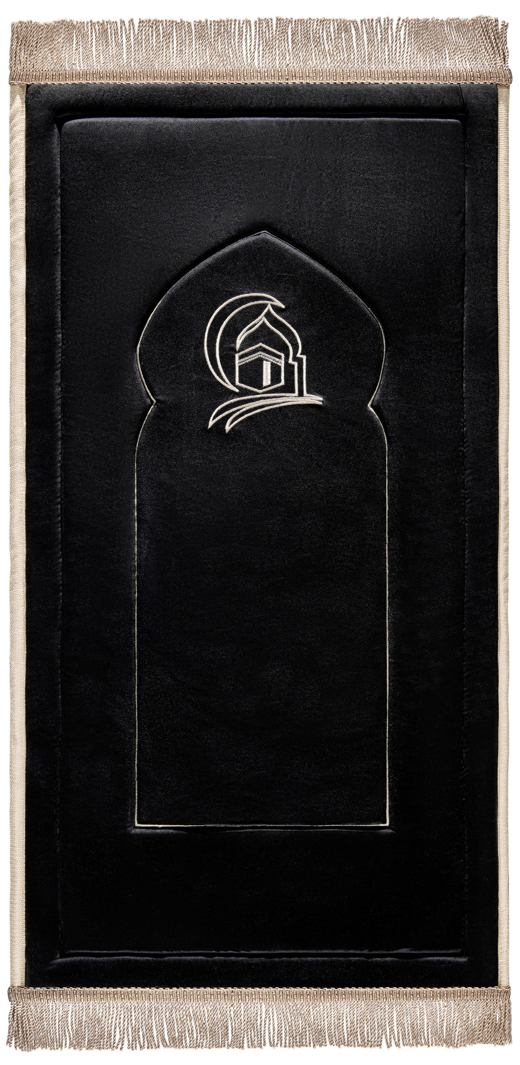 Black Kaaba Embroidery Prayer Mat