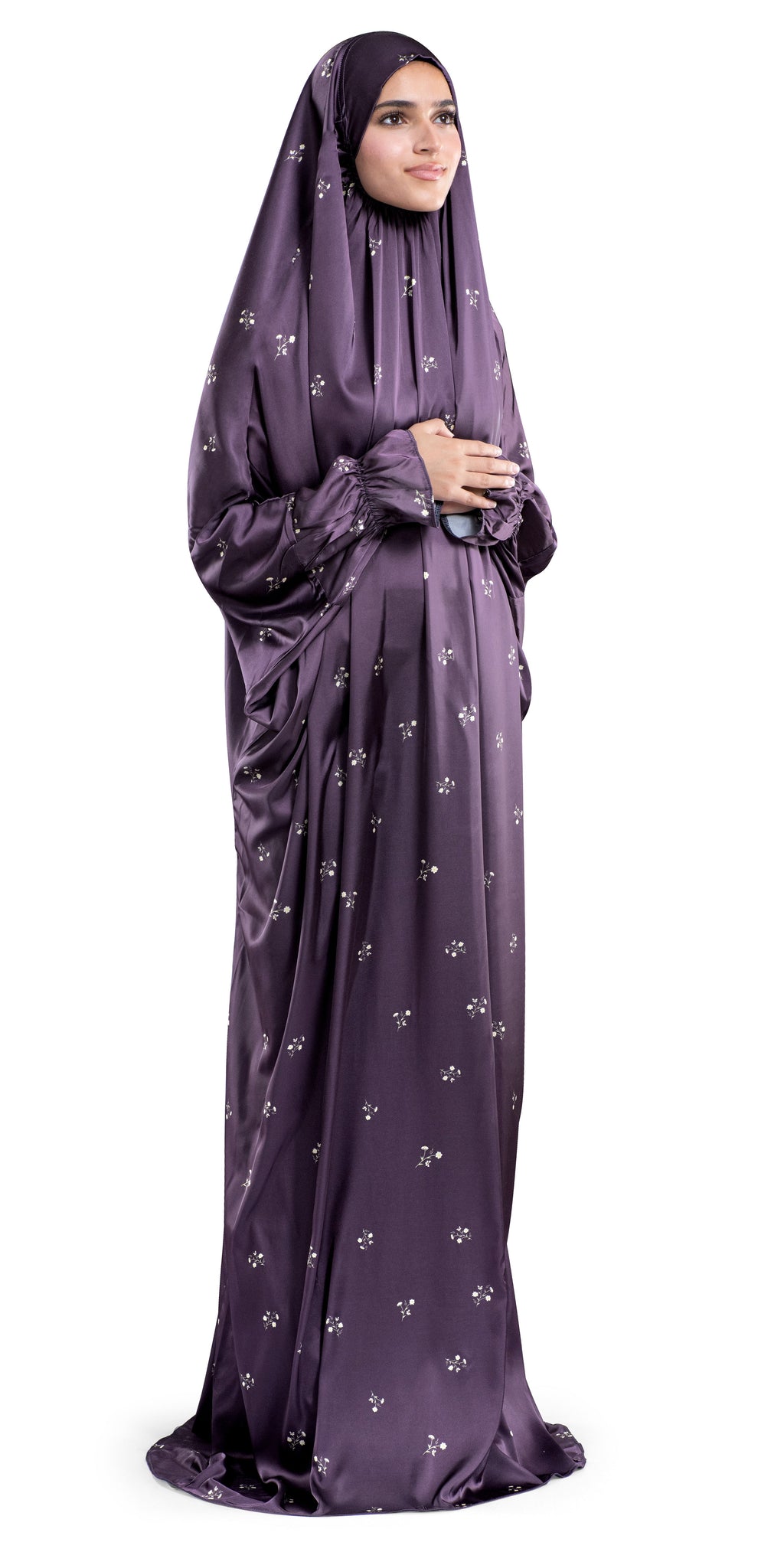 Grape Satin Islamic Prayer Wear