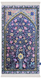 Navy Blossoms Premium Prayer Mat