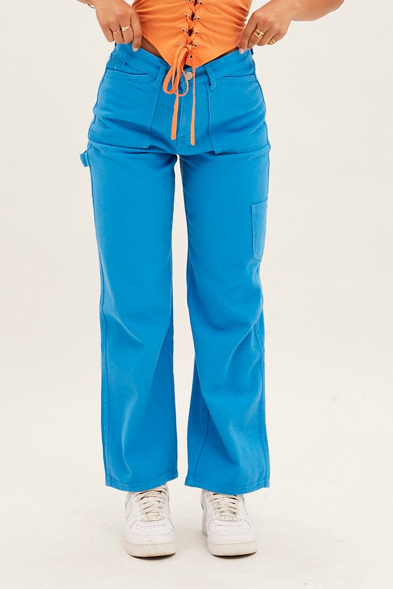 Blue Carpenter Cargo Pocket Jeans