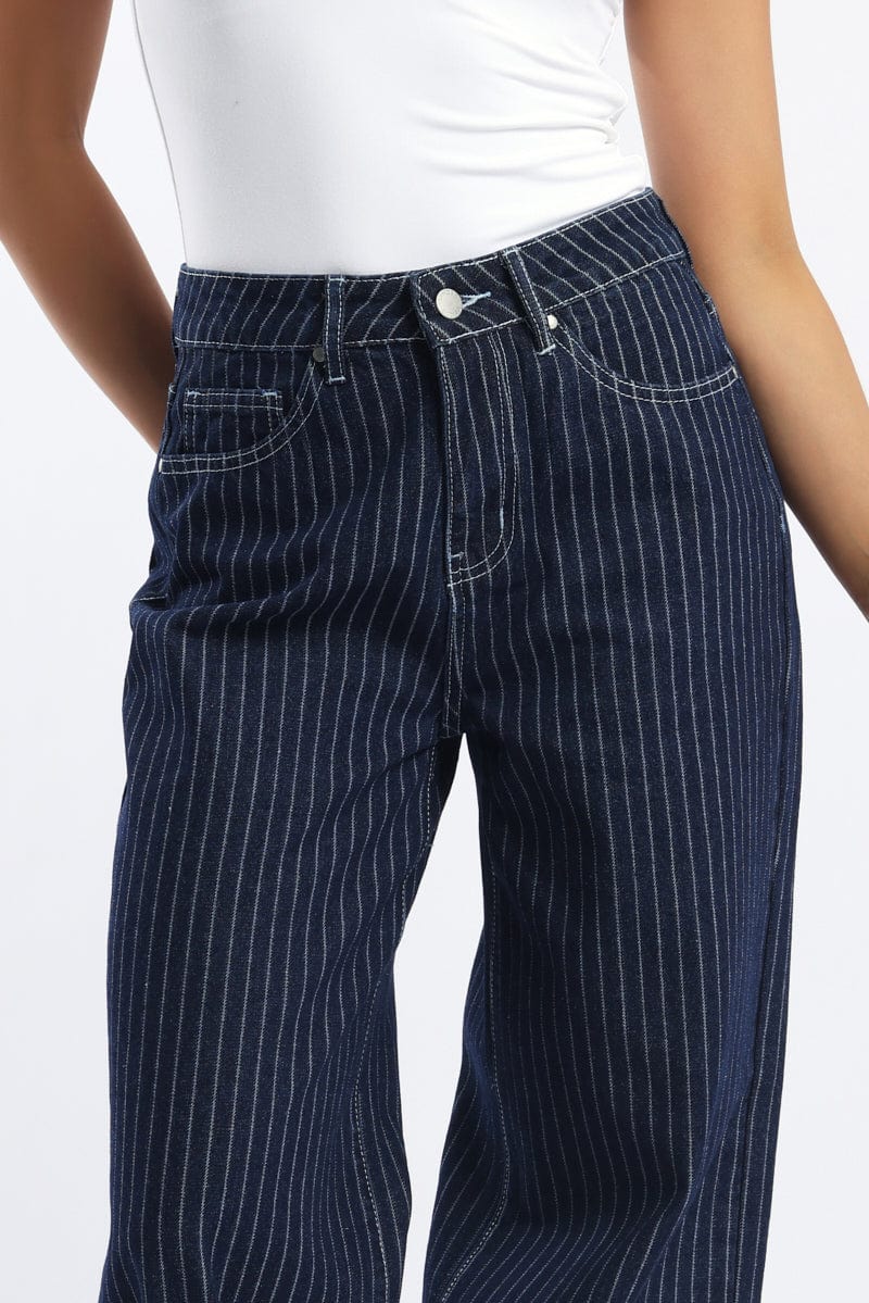 Denim Wide Leg Jeans Mid Rise