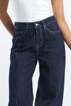 Denim Wide Leg Jeans Mid Rise