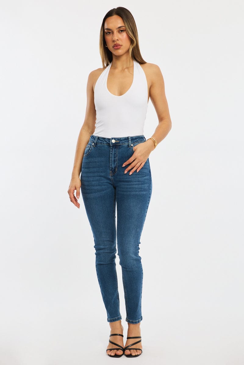 Denim Skinny Jeans High Rise