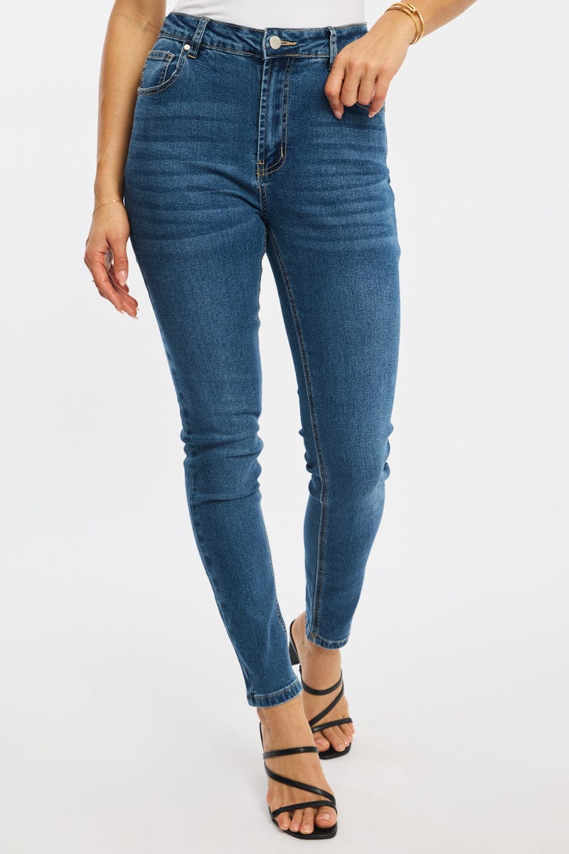 Denim Skinny Jeans High Rise