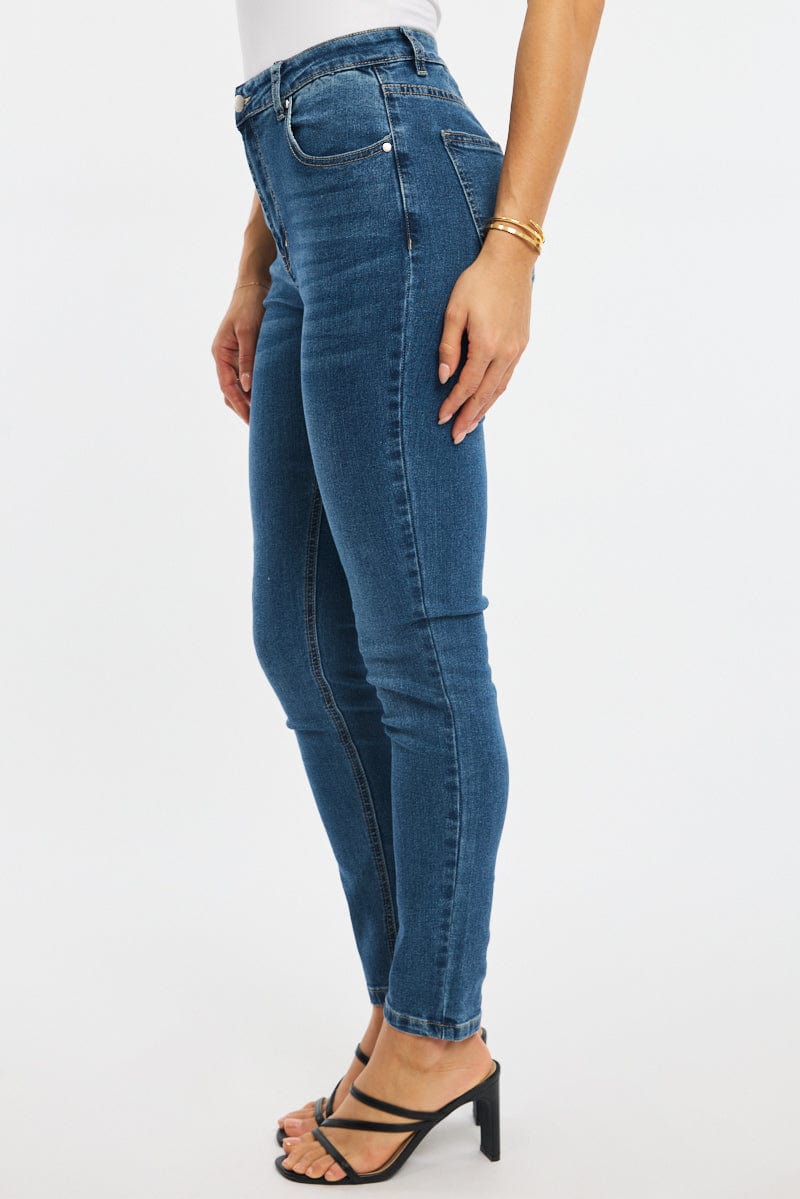 Denim Skinny Jeans High Rise