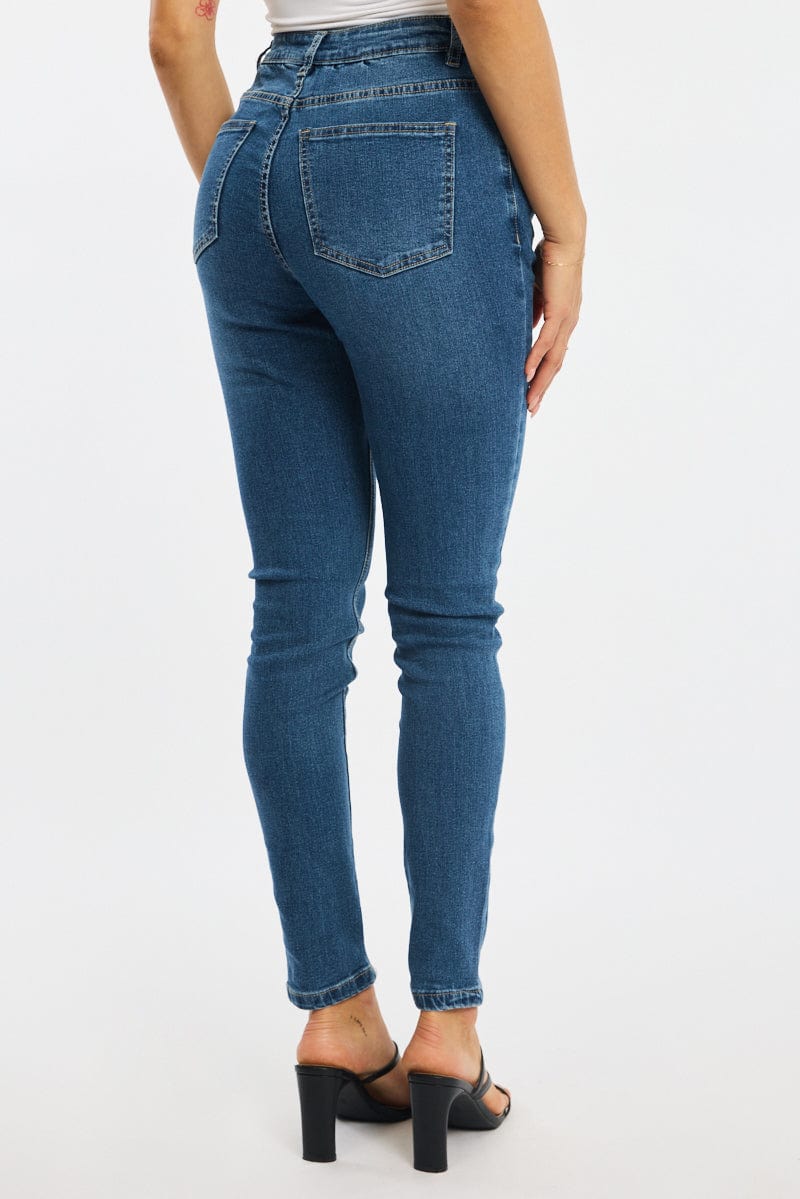 Denim Skinny Jeans High Rise