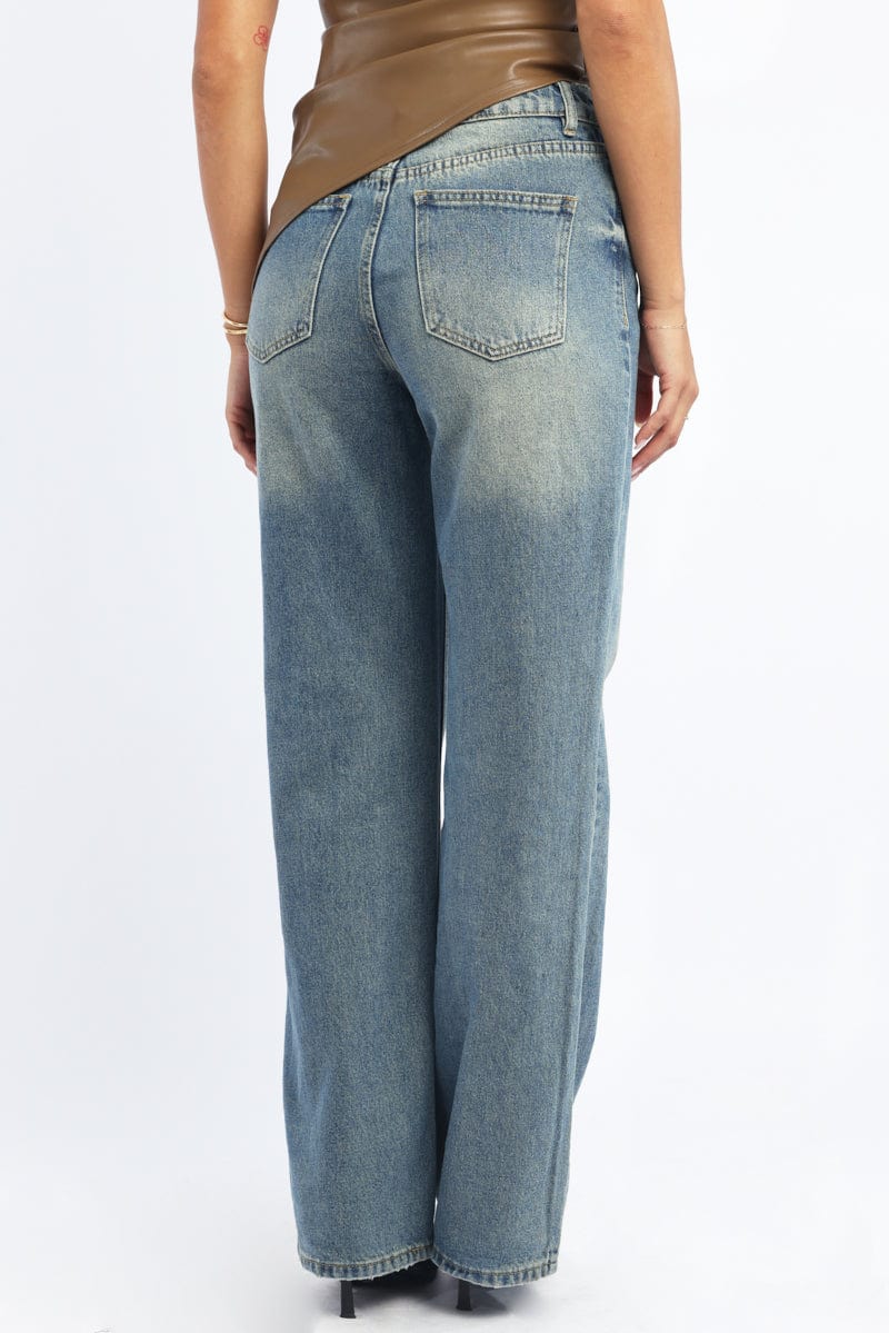 Denim Straight Jeans High Rise