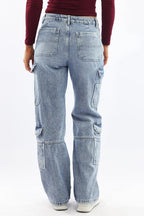 Denim Cargo Jeans Mid rise