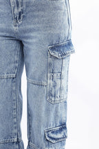 Denim Cargo Jeans Mid rise