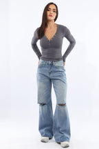 Denim Baggy Jeans Low Rise
