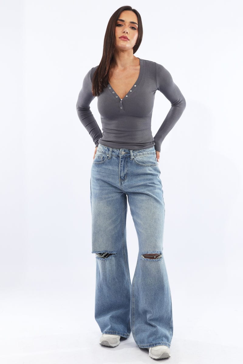Denim Baggy Jeans Low Rise