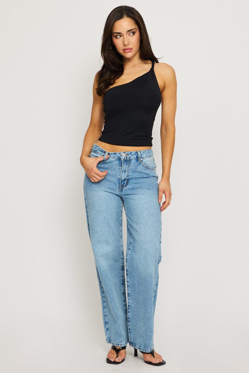 Denim Baggy Jeans Mid Rise