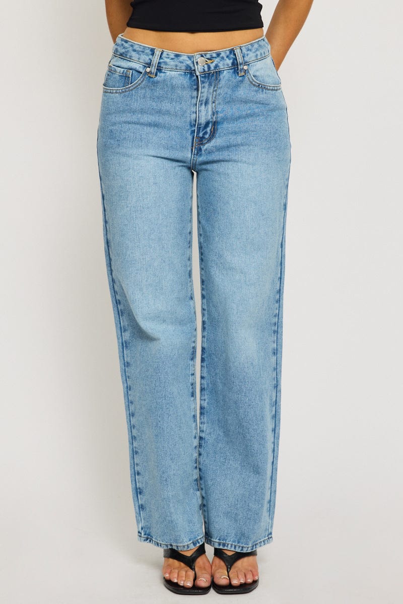 Denim Baggy Jeans Mid Rise
