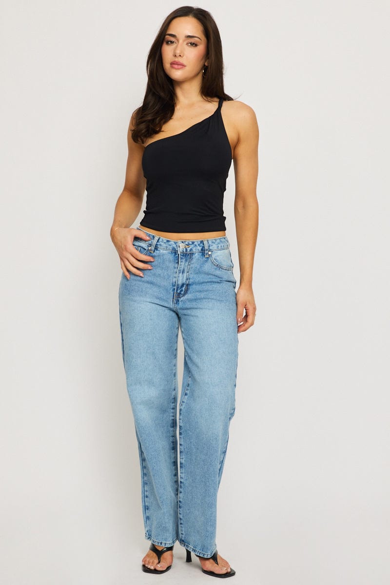 Denim Baggy Jeans Mid Rise
