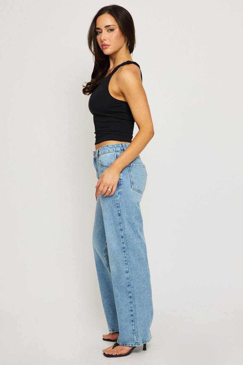 Denim Baggy Jeans Mid Rise