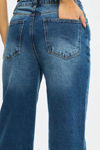 Denim Wide Leg Jeans Mid Rise