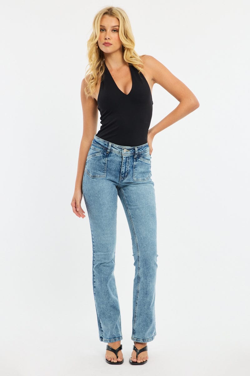 Denim Flare Jeans Mid Rise