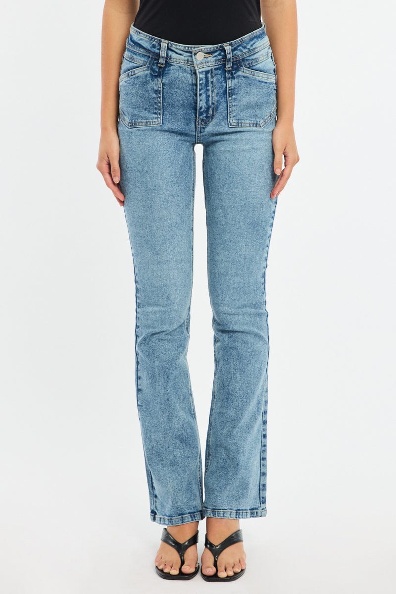 Denim Flare Jeans Mid Rise