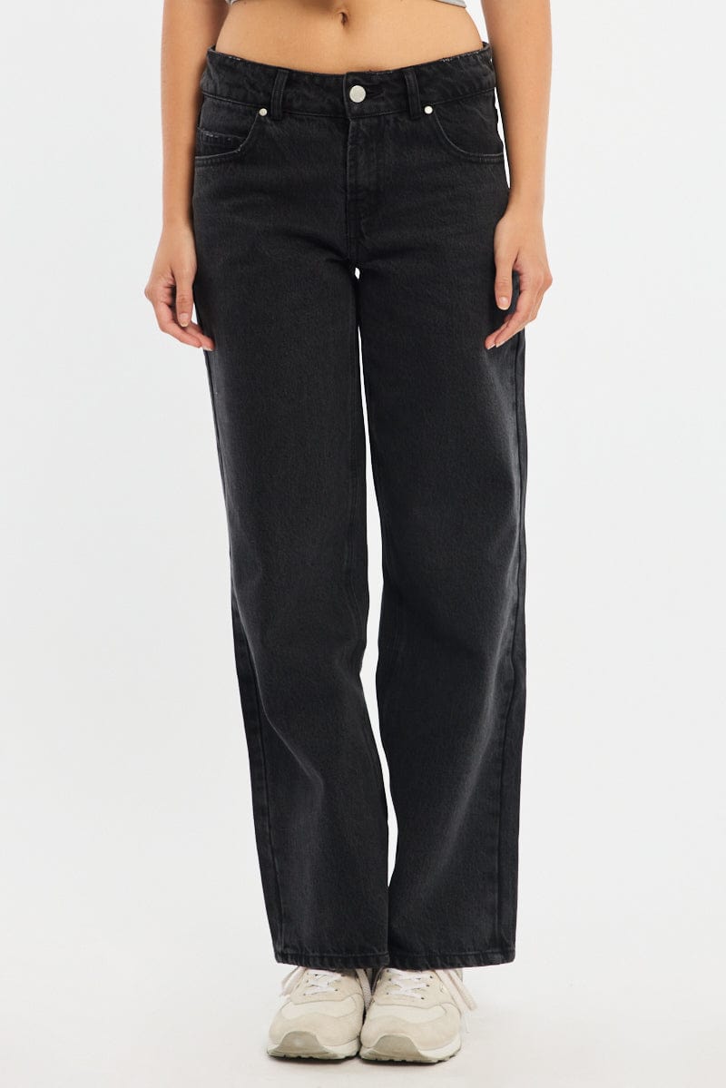 Black Baggy Jeans Low Rise