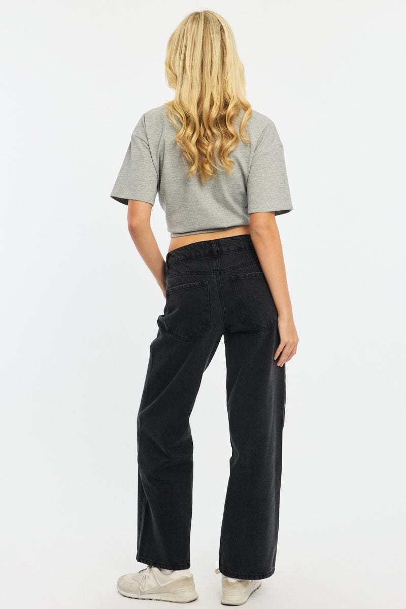 Black Baggy Jeans Low Rise