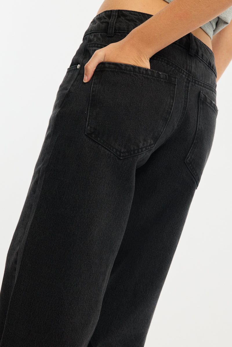 Black Baggy Jeans Low Rise