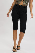 Black Capri Jeans Mid Rise