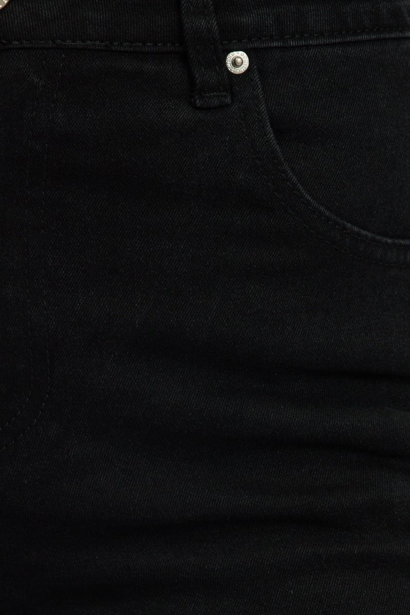 Black Capri Jeans Mid Rise