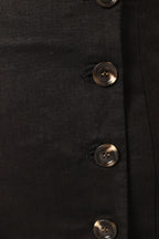 Allegra Linen Mini Dress - Black