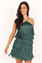 Chrissy Halterneck Mini Dress - Dark Green
