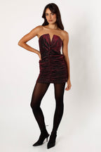 Gilbert Ruched Mini Dress - Merlot