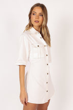 Hailey Denim Mini Dress - White Denim