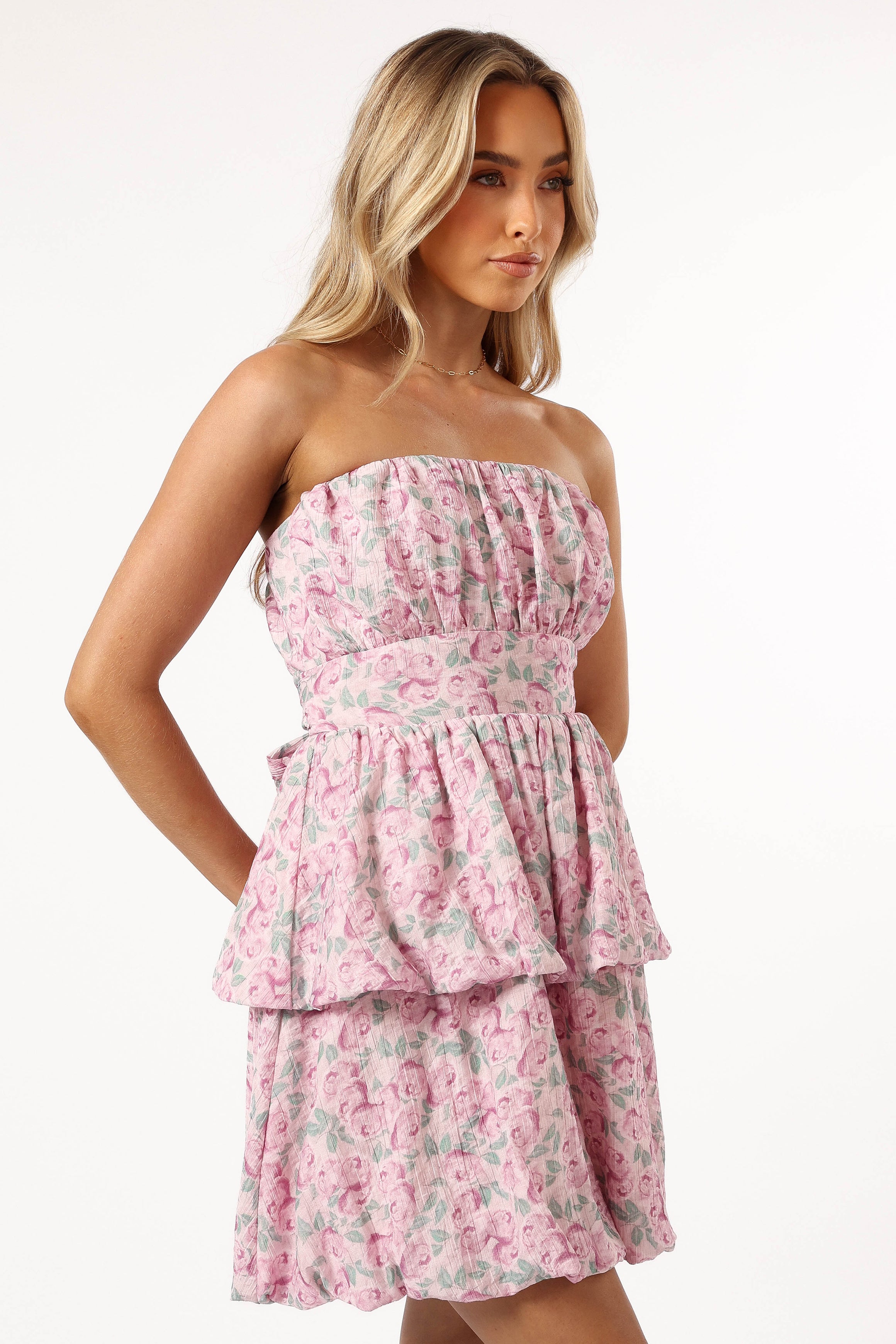 Kingsley Mini Ruffle Dress - Pink Purple